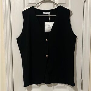 Black and Gold Boxy Tank Top